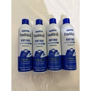 4 Cans Faultless Heavy Finish Ironing Spray Starch, 20 Ounce Each